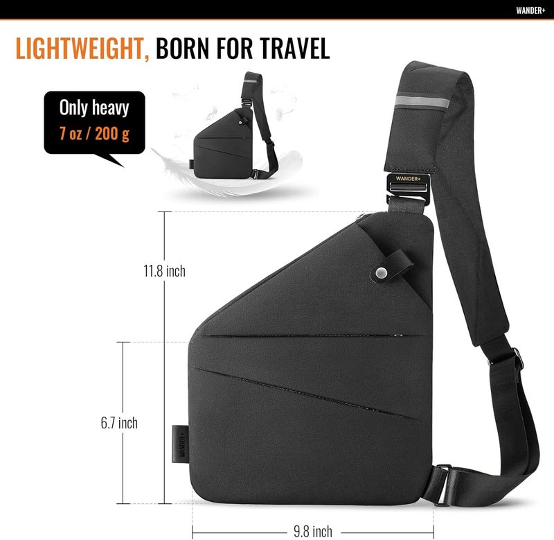 WANDER PLUS ® Anti Theft Crossbody Bag, Shoulder Bag Anti-theft Design for Travel, Sport, Work - Image 5